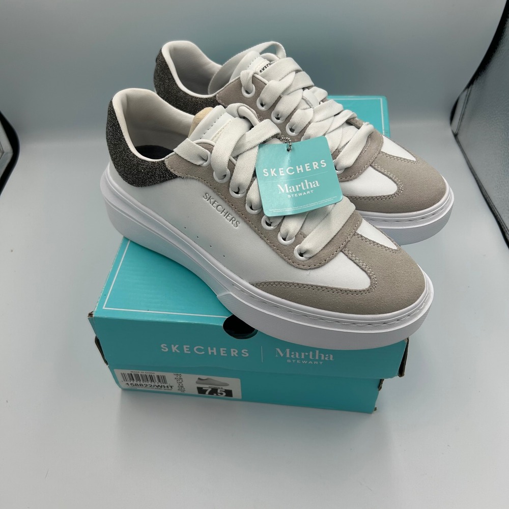Skechers Martha Stewart Cordova Classic Spirit Women 7.5 White Glitter Sneaker